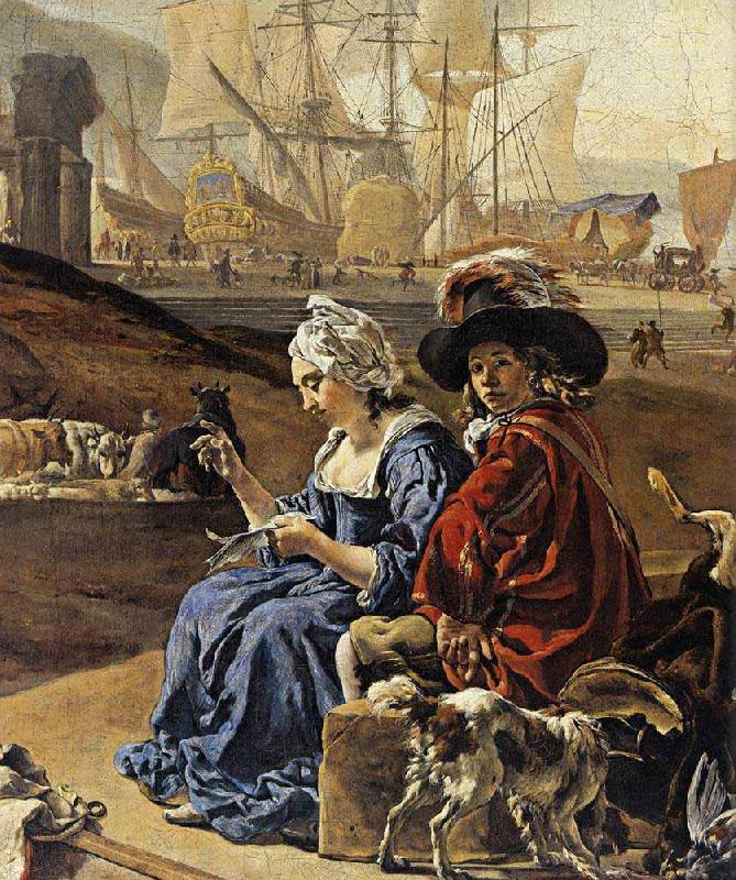 Jan Weenix An Italian Seaport Germany oil painting art